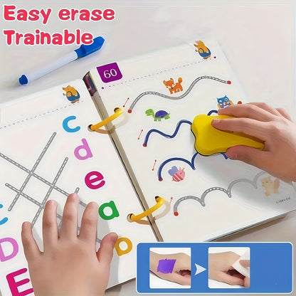 32-Page Reusable Magic Practice Notebook Set | Holistic Brain Development, Pen Control Training and Drawing Education Workbook | Learn Writing Skills, Paper Material, Educational Workbook | Color Pages | Durable Binding