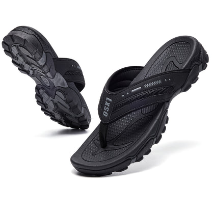 Men's Flip Flops, Outdoor Beach Thong Sandals, Arch Support Athletic Slides, Casual Lightweight Anti-skid Slippers