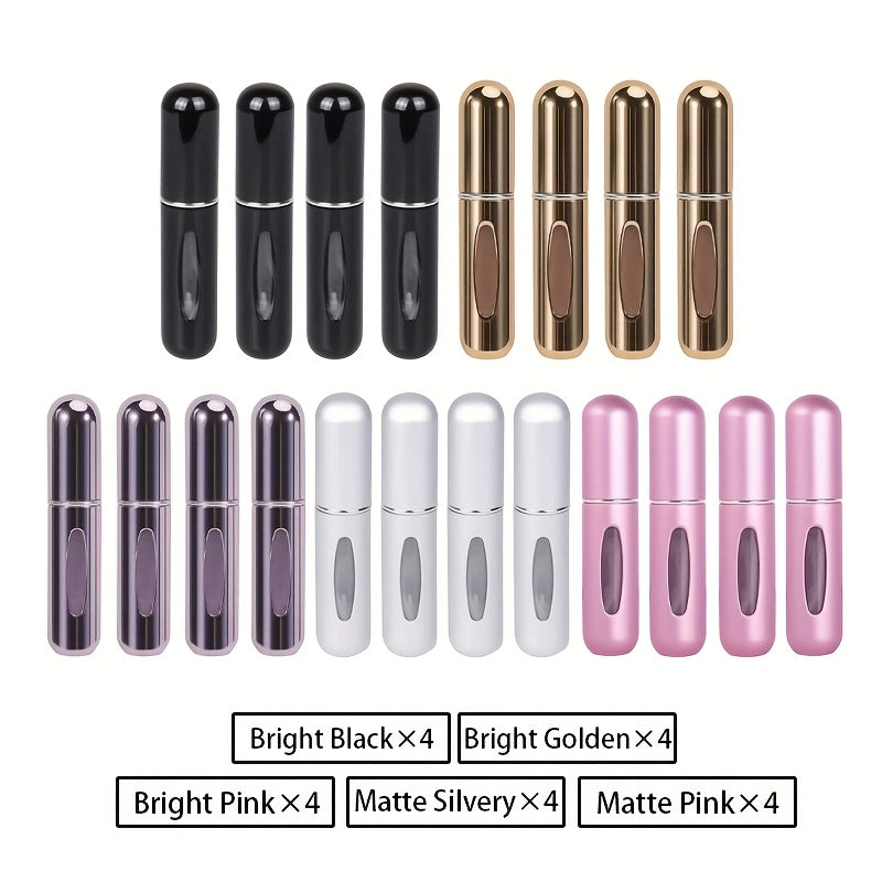 For Mini Portable Refillable Perfume Atomizer - Aluminum Mist Spray Bottle for Travel, Multi-Color Options, Fragrance-Free (Bubble-Free), Refillable Perfume Bottle|Compact Design|Aluminum Atomizer, Perfume Bottl