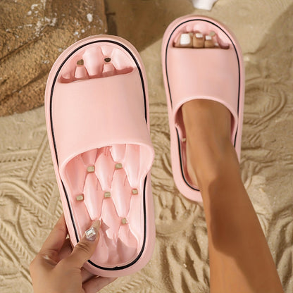 Women'S Comfortable EVA Slides - Non-Slip, Cushioned Thick Sole, Round Toe, Ribbed Texture - Ideal for Indoor/Outdoor Use, Beach & Home Relaxation, All-Season Slippers, Indoor Slippers|Elegant Slippers|EVA Material Slides