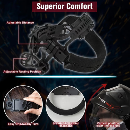 ARCCAPTAIN Auto-Darkening Welding Helmet with -Free Large View Welding Hood Mask, True Color Vision & Shade 1-4 Adjustment, CE, Compatible with Welding Machines (Professional Welder's Mask)