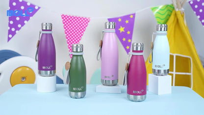 Garrafa térmica de aço inoxidável de 500ml com boca estreita, 1 unidade, reutilizável, à prova de fugas, para viagens, ideal para mulheres (rosa)