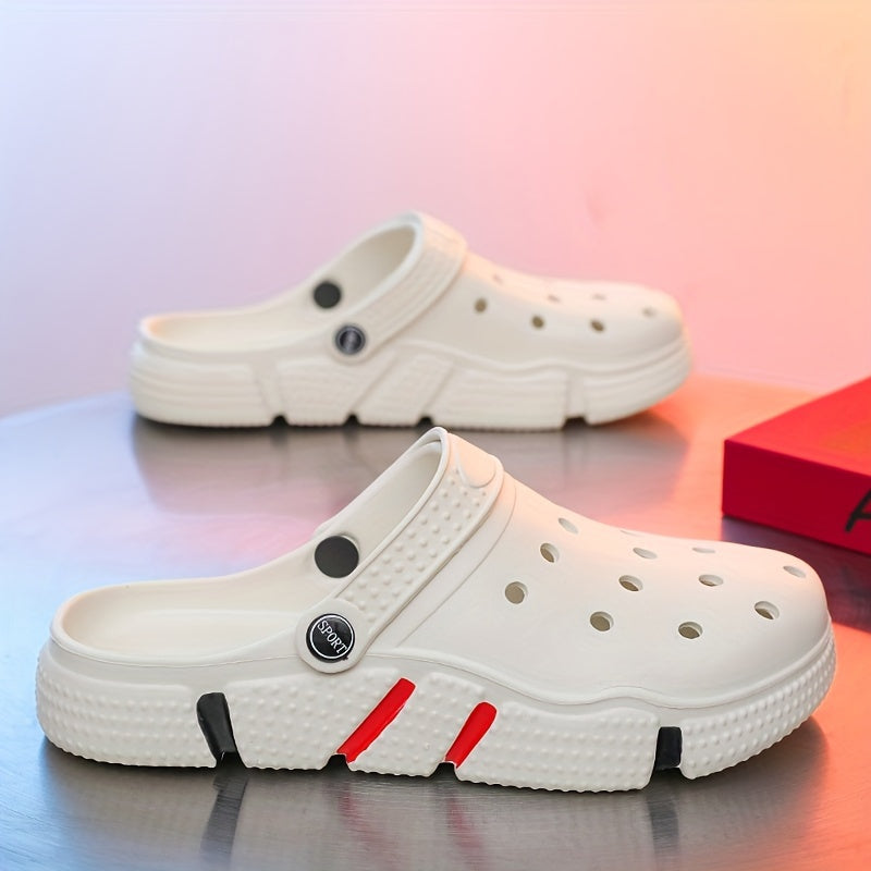 Tamancos unissexo, sapatos para jardim, chinelos leves antiderrapantes, sandálias casuais vazadas para praia, calçado adulto