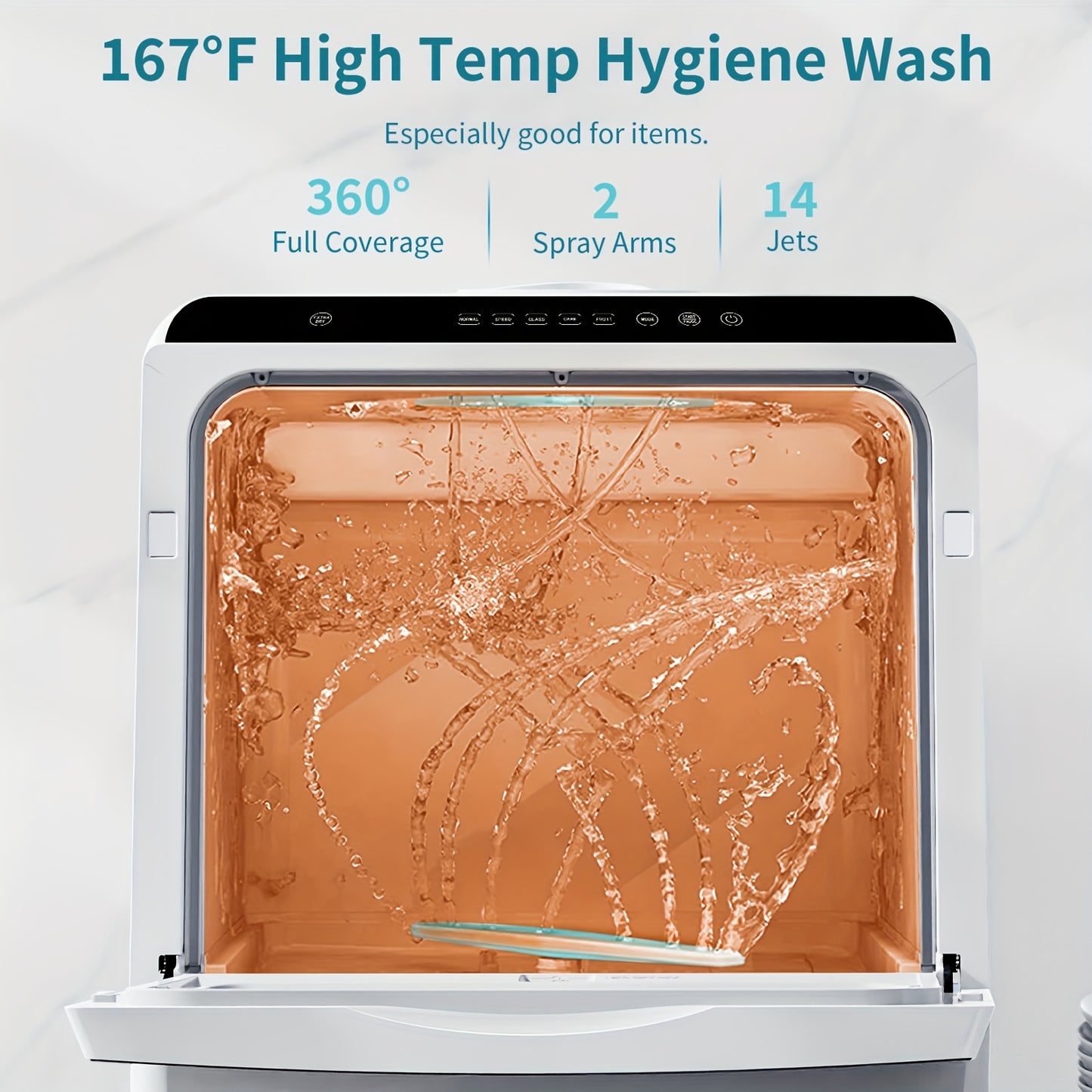 Independent Countertop Dishwasher, 5+1 Wash Programs, Built-in 5L Water Tank, Two Water Supply Modes, With Hot Air Drying And Automatic Ventilation Functions, Suitable For Homes, Apartments, And RVs.