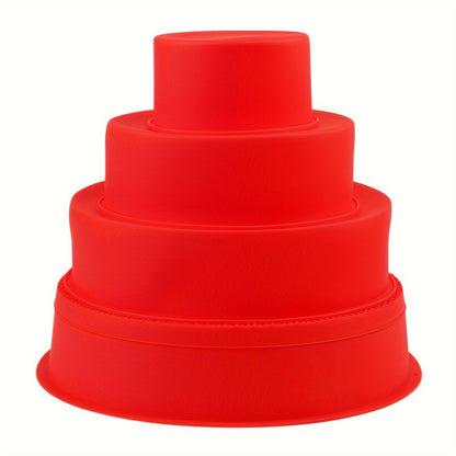 4pcs, Silicone Cake Pans, 10.16cm/15.24cm/20.32cm/25.4cm Baking Cake Molds, Baking Pan, Oven Accessories, Baking Tools, Kitchen Gadgets, Kitchen Accessories