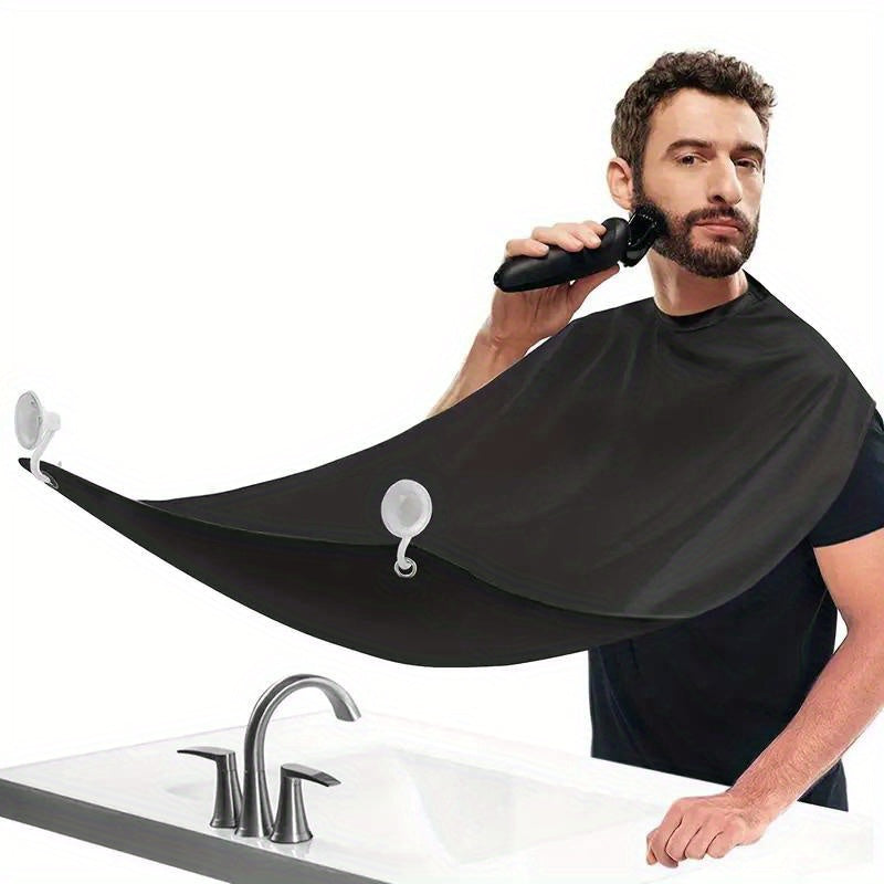 Men Beard Bib Hair Trimmer Shaving Apron Bath Barber Stick To Mirror Cloth Cover Shaving Holder