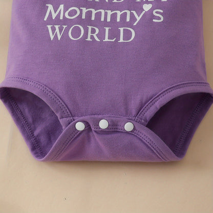 3pcs Short Sleeve &amp; Shorts Set for Newborns - "I'm Daddy's Girl" Letter Print Pants and Headband, Mommy's World Alphabet Kids' Outfit, Perfect for Outdoor