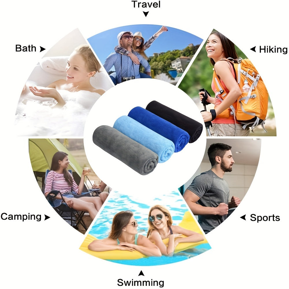 4pcs Microfiber Gym Towels for Men & Women - Quick Dry, Super Absorbent Sports Towel Set for Fitness, Yoga, Golf, Camping - Perfect Gift Idea, Best for Christmas, Perfect for Thanksgiving