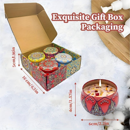 4pcs of fragrant candle set (4 kinds of fragrance types: jasmine, sandalwood, Small Canglan, Rose) cans are random. Candles, Bathing, Yoga, and Holiday Gifts, Mother's Day Gift