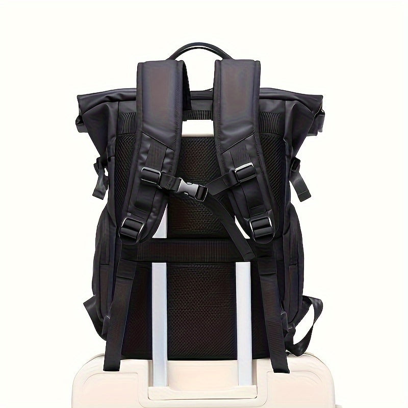 Business backpack Men's fashion laptop backpack student bag large-capacity travel bag Oxford cloth backpack commuting outdoor travel bag light pockets can accommodate 15.6-inch notebook, 7.9-inch iPad.