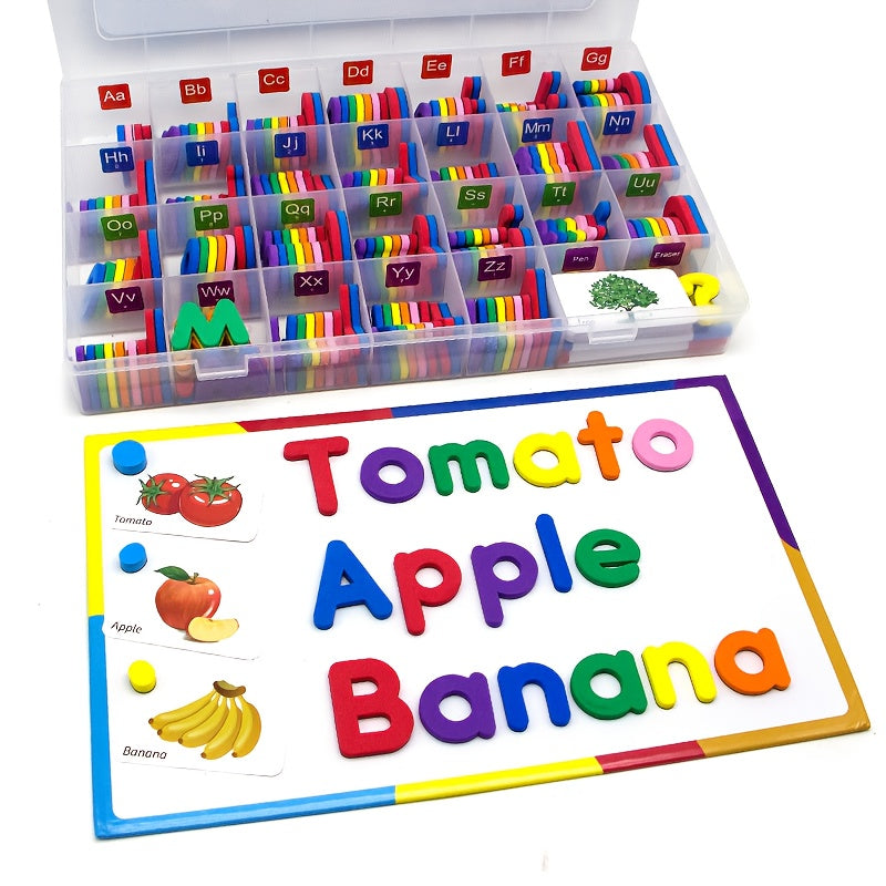 208pcs Colorful Magnetic Spelling Letters, Including 2 Sets of 26 Uppercase Letters And 6 Sets of 26 Lowercase Letters