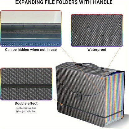 1pc Or 2pcs 25 Pockets A4 Accordion Folder, 25 Grids Multifunctional Flip Folder, Office Document Storage Bag, Test Paper Test Organizer Bag, Back To School Supplies, Office Supplies Project Folder