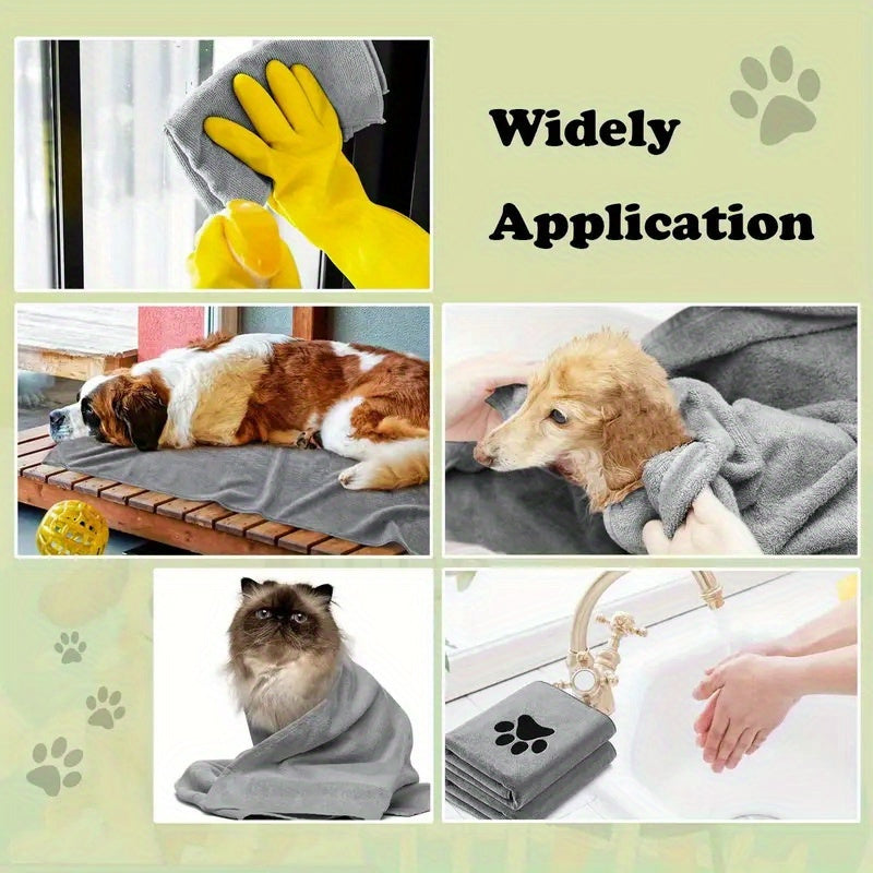 1pc Super Absorbent Dog Bath Towel With Adorable Embroidery - Gentle & Stylish Cleaning Solution For Your Furry Friend