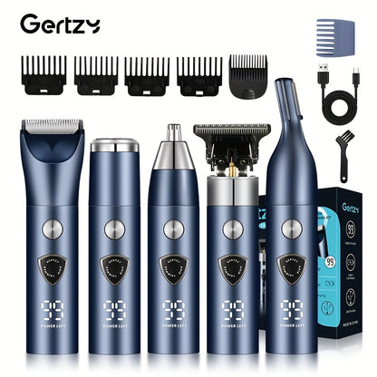 5-in-1 Men's Electric Beauty Kit - USB Charging Hair Trimmer, Eyebrow, Nose and Ear Trimmer, Shaver and Hair Trimmer, Hair Clipper, Beard Trimmer, Father's Day Gift