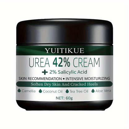 YUITIKUE 42% Urea Foot Cream for Extremely Dry Cracked Heels - Tea Tree Ant-Cracking Moisturizer with Natural Ingredients, Non-Greasy Formula, Hypoallergenic & Safe for Sensitive Light Beige