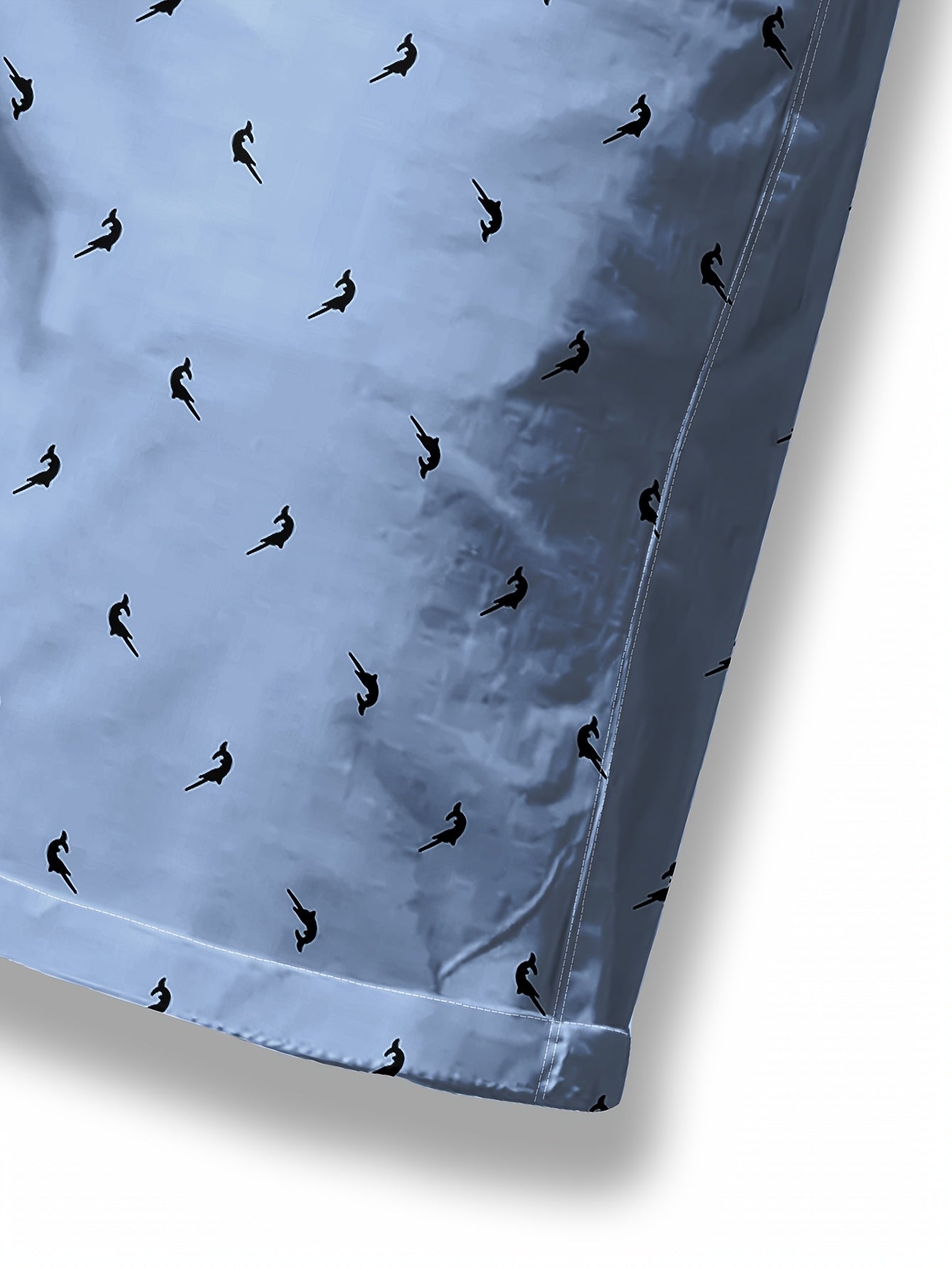 Calça social slim fit para homem para o verão, com estampado digital 3D, detalhe de botão, tecido sem elasticidade - Azul claro, cintura com botões, corte confortável para looks casuais, estilo descontraído, detalhe de botão elegante, roupa durável.