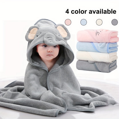 Baby Bath Towel Girl Boy Baby Towel Newborn With Hood Cartoon Coral Fleece Infant Towels Blanket Newborn Baby Bathrobe Infant, Christmas Halloween Gift