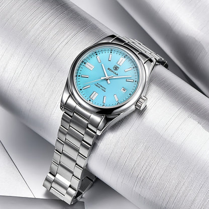 1pc BENYAR Men's Mechanical Wristwatch, 10Bar Waterproof Automatic Watch, Stainless Steel Sports Diving Watch For Men, Ideal choice for Gifts