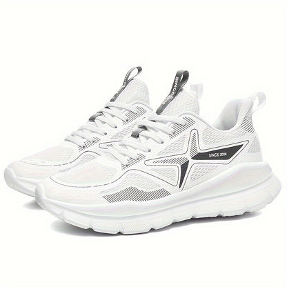 Men's Breathable Sneakers - Stylish Solid Color, Shock-Absorbing for Running and Casual Wear, Durable & Comfortable