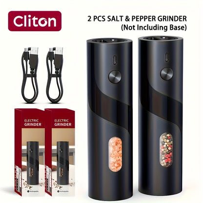 Moinho Elétrico de Sal e Pimenta USB com Luz LED