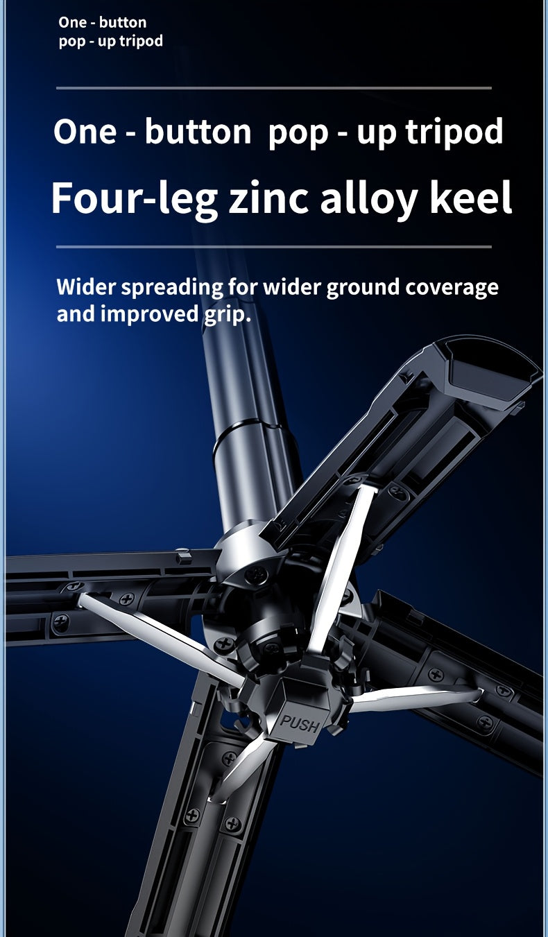 4-in-1 Multi-function Selfie Stick with Bluetooth Remote Control | Magnetic, Cell Phone Clip Dual Combination, 360° Rotation + 220° Flip Adjustment | Detachable Tripod/Cell Phone Holder | Portable Folding Compatible with 4.