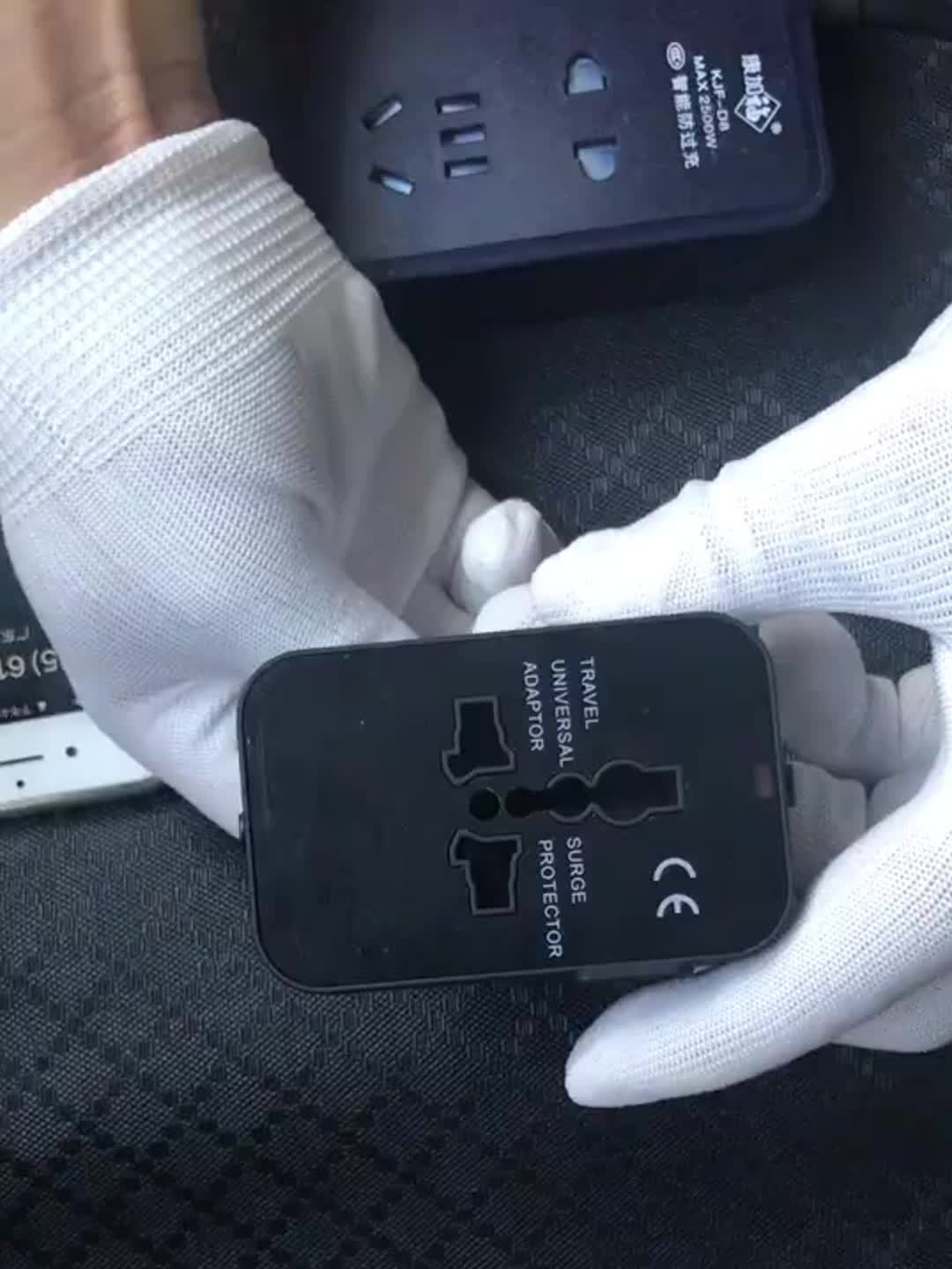 1pc Universal Travel Socket, Dual USB Ports, 110V-240V Input, EU/US/AU Plug, Surge Protection, All-in-One Wall Charger for Over 150 Countries, Essential for Business Trips and Travel