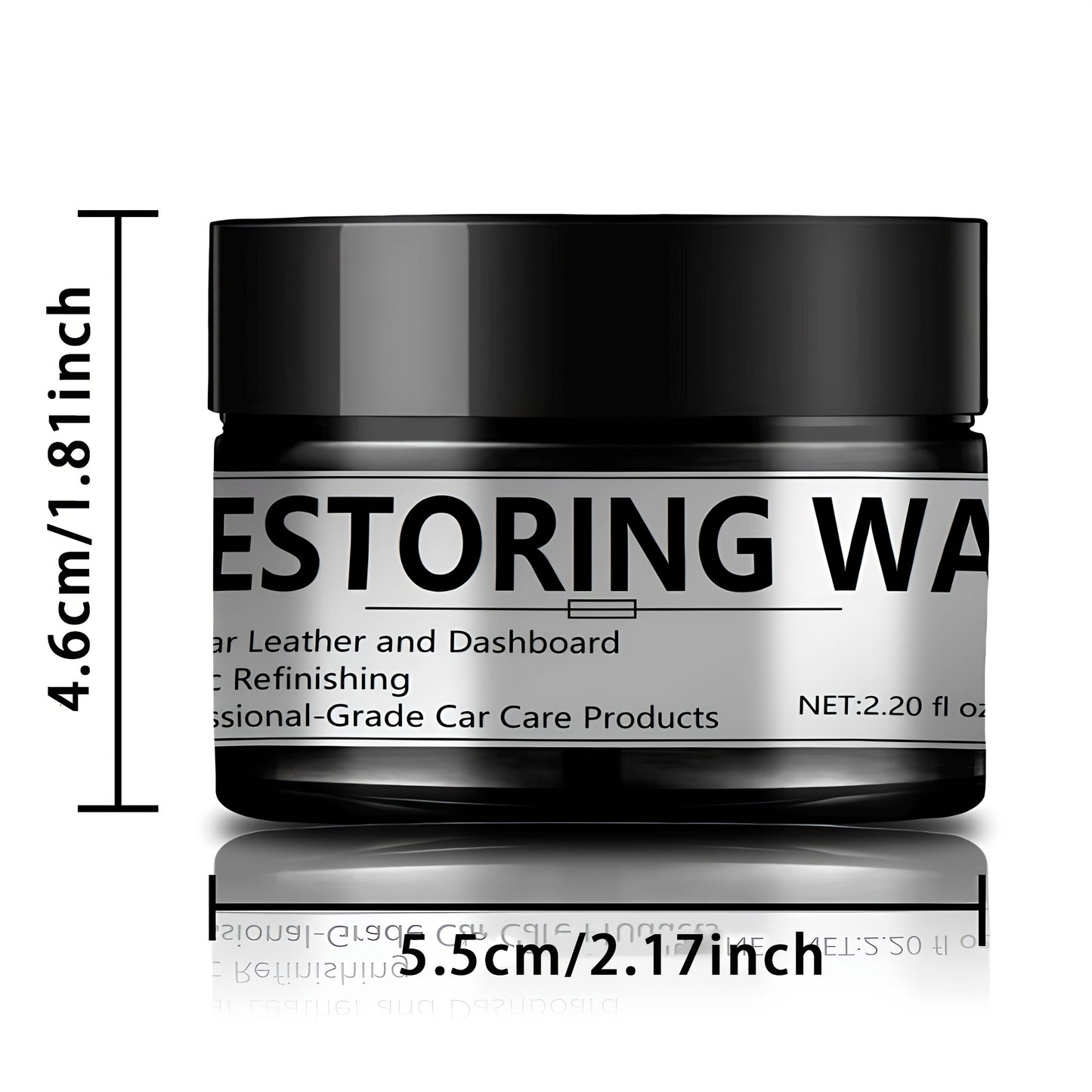 65ml  Interior Renovation Wax & Plastic Parts Renewal Interior Shine Wax, Tire Protector, Black Vehicle Yellowing Repair with Nano Crystal Coating Effective Scratch Removal & Restorative Formula for Long-Lasting Shine