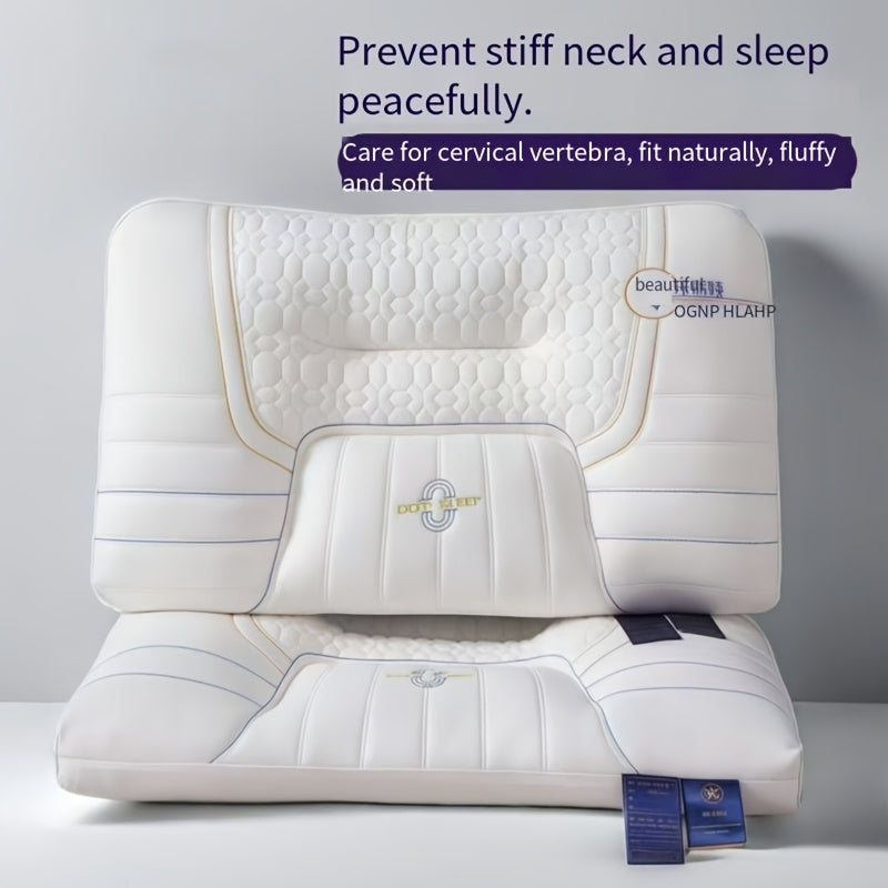 1pc Zero Pressure Deep Sleep Neck Pillow - 4-Level Ergonomic Cervical Pillow with Anti-Hunchback Design, Soft & Firm Support for Side/Back/Stomach Sleepers, Non-Collapsing Core, 8-Hour Comfort, Hand Washable, Ideal for Home U