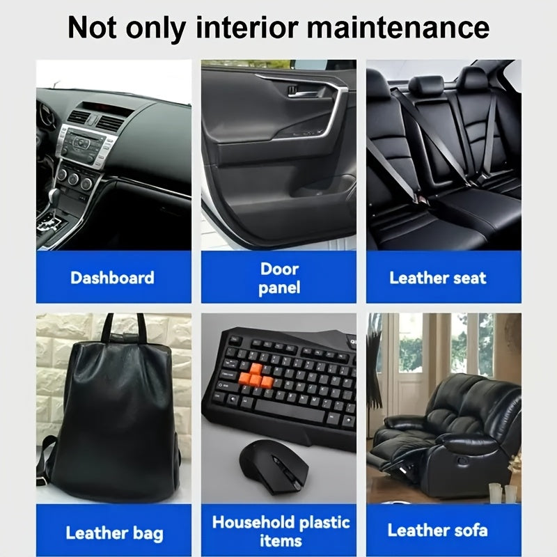 1 Universal Interior Repair Wax with Sponge Applicator, Suitable for Seat and Dashboard Renewal Frosting, All-Purpose Maintenance Cream for Various Surfaces