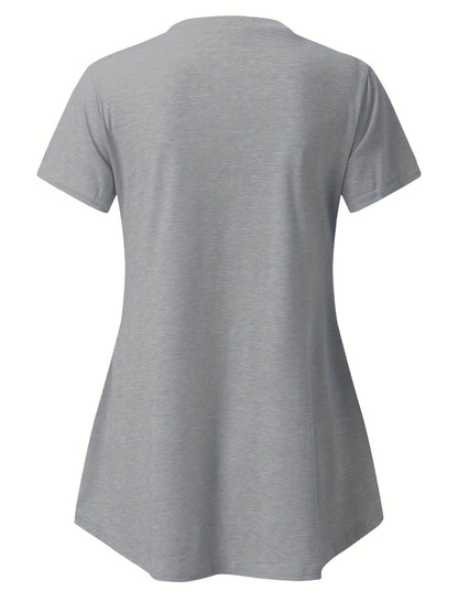 Women's Maternity Nursing T-shirt, Casual Mid Stretch Breathable Breastfeeding Pregnancy Top For Outdoor