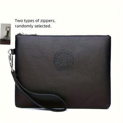 Bolsa de mão macia para homem, bolsa de pulso tipo envelope para uso diário.