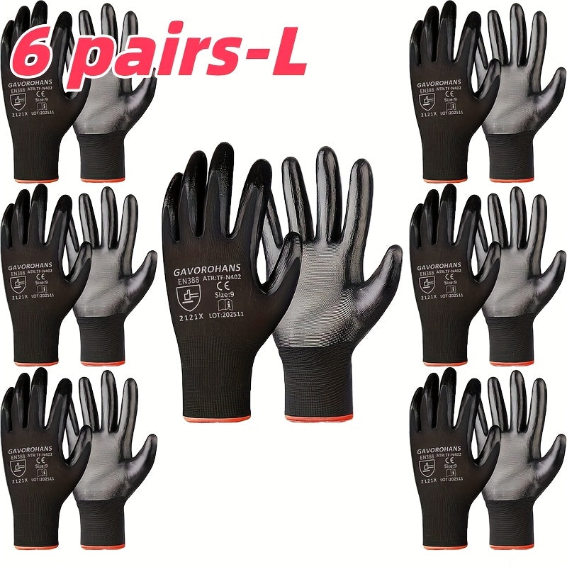 6/12 Pairs of Gardening Gloves, Work Gloves, Men's Work Gloves, Gardening Garbage Cleaning Gloves, Women's Gardening Gloves, Gardening Tools, Gardening Work Gloves