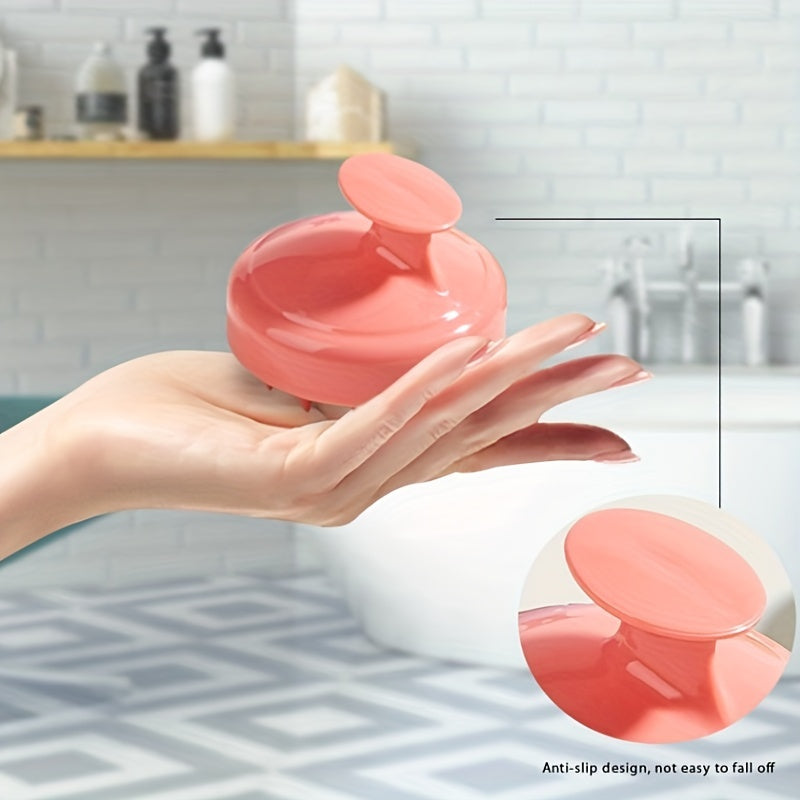 Escova de massagem capilar em silicone macio para utilização em cabelos secos e molhados - Escova para champô - Limpeza suave do cabelo e couro cabeludo