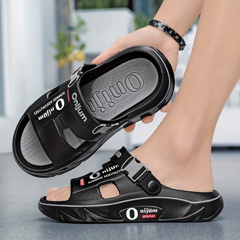 2025 Men's Slippers for Summer Outdoor Wear, Anti-slip and Deodorant Sports Casual Driving Dual-purpose Couple Sandals Fashionable Beach Flip-flops