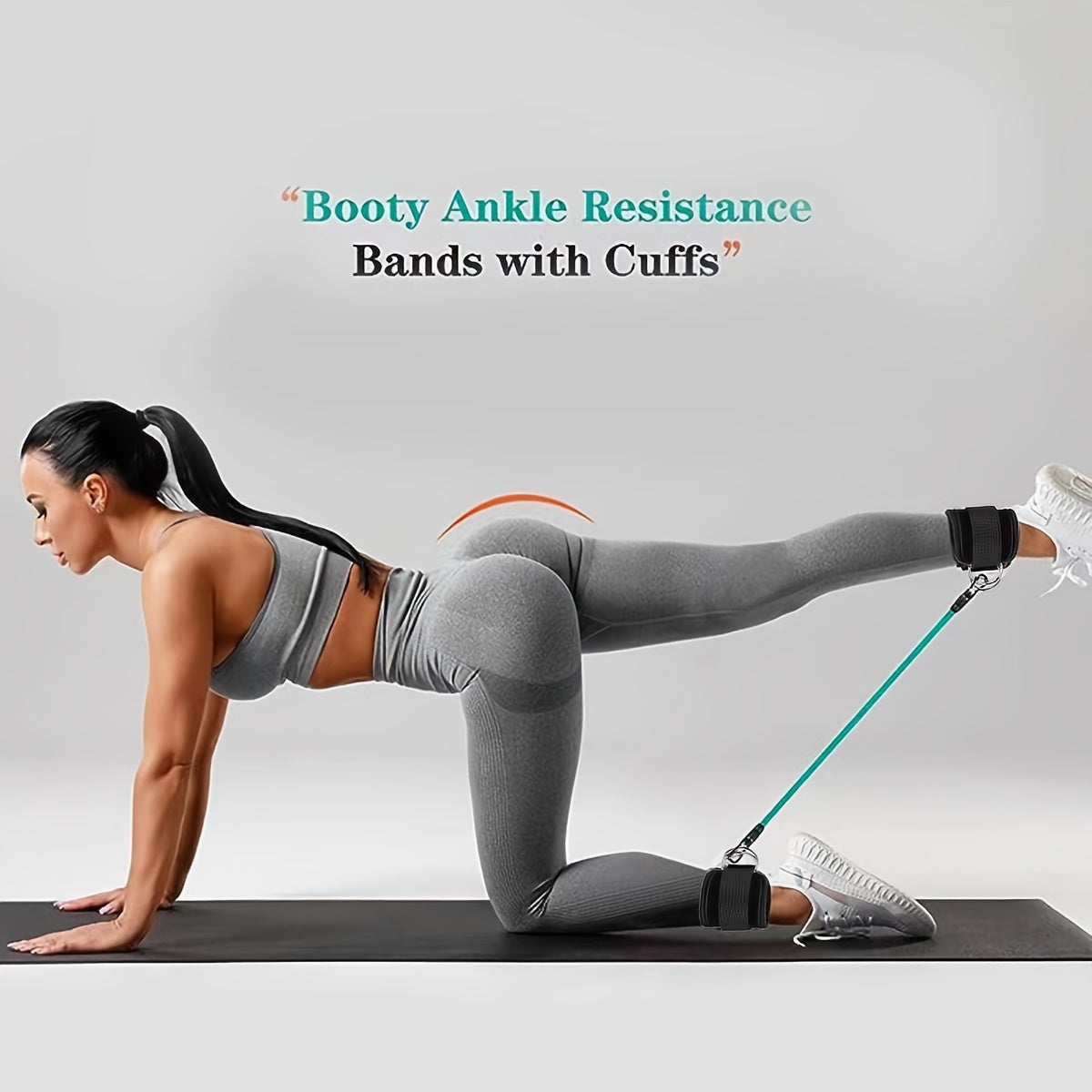 Adjustable Ankle Resistance Bands Set With Ankle Strap, Home Gym Booty And Leg Strength Training Equipment, Glute Kickback Straps
