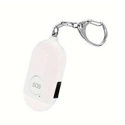 USB Rechargeable 130dB Personal Alarm Keychain for Women - SOS Emergency Safety Siren with LED Light, Panic Button or Pull Pin Alert Device - Compact & Lightweight Design, Available in Pink, Blue, White, Black