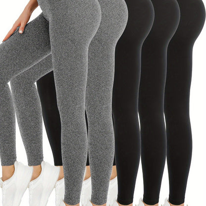 5 Pack High Waisted Yoga Leggings for Women, Super Soft Athletic Tummy Control Pants, No See-Through Stretch Fabric, Workout & Running Gear