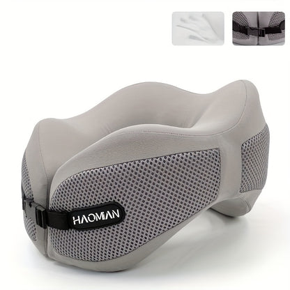 1pc Travel U-Shaped Neck Pillow | 360° Head and Neck Support Design, Compact Ergonomic Washable Cover, Fits Airplane / Car / Train / Camping / Sleeping Scenarios, Portable Support Cushion