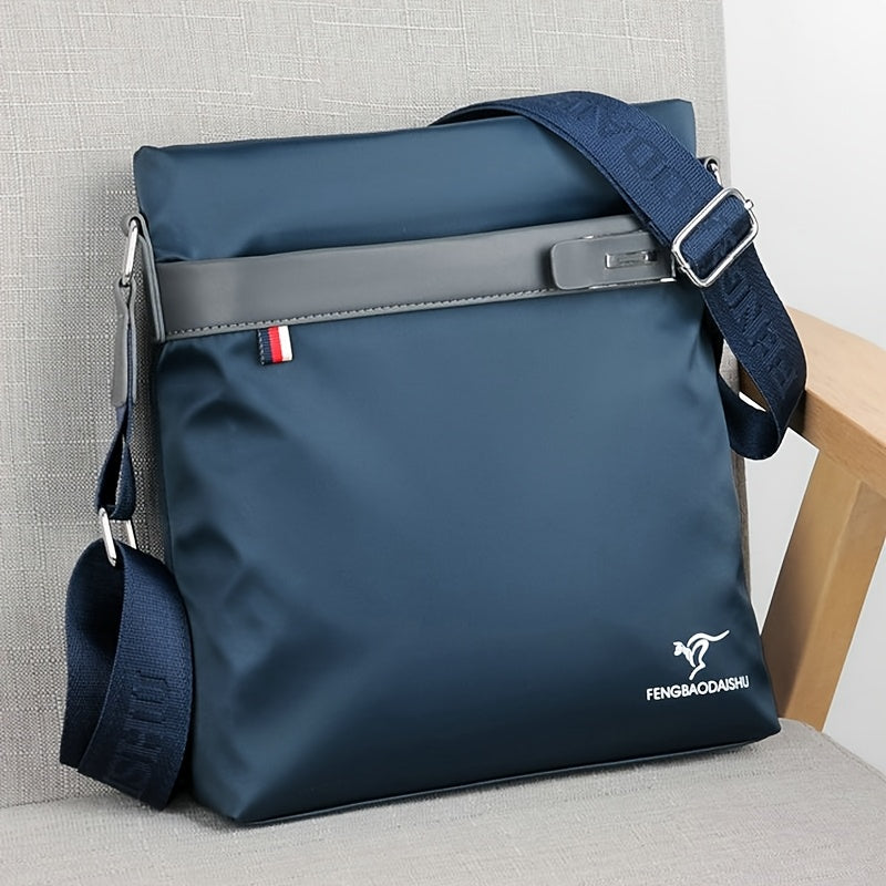 Men's High Quality Oxford Fabric Crossbody Backpack - Lightweight Large Capacity with Adjustable Strap, Multiple Compartments & Zippered Pocket, Navy Blue & Black for Business, Travel, Commuting - Stylish Durable Casual Work