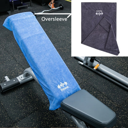 1pc Unisex Quick-Dry Sports Towel with Oversized Sleeve, Embroidered Fitness Motif, Ultra-Absorbent Gym Mat for Running, Outdoor, Badminton, Basketball - 40x95cm