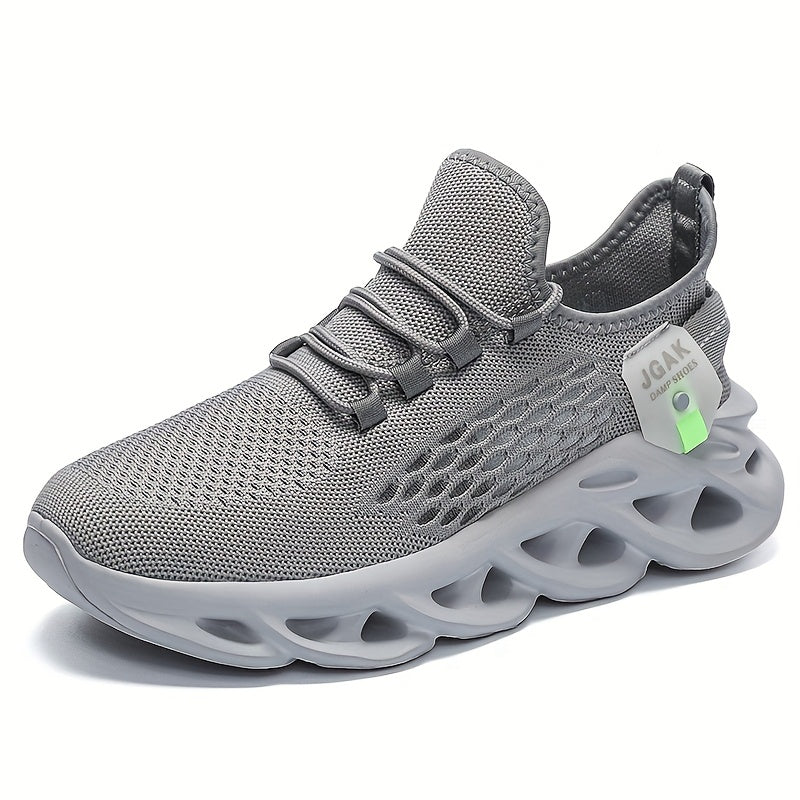 Men's Big & Tall Sneakers - Lightweight Breathable Running Shoes, Slip-Resistant MD Outsole, Lace-Up Closure Sneakers for Gym, Hiking, Casual - All-Season Gym Shoes (Grey/), Hiking Footwear, Modern Dad Shoes, Flexible Footwea