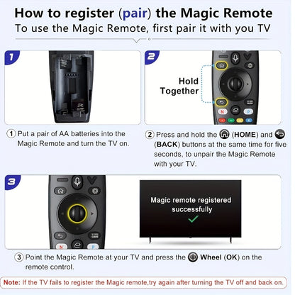 Voice Magic Replacement for LG-Smart-TV-Remote, AN-MR20GA for LG Smart TV Magic Remote, with Voice Recognition and Pointer Function, Voicecontrolled Remote, Smart Home Device, Sleek Remote Design, Modern Tv Controller, Reliab
