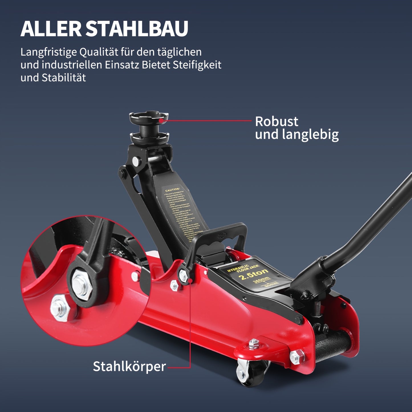 2.5 Ton Hydraulic Floor Jack with Telescopic Handle - Durable Iron Construction, Adjustable Height, Portable for Cars, Trucks, Buses - Ideal for Garage Use, Tire Repair &amp; Emergency Situations, Portable Hydraulic Jack