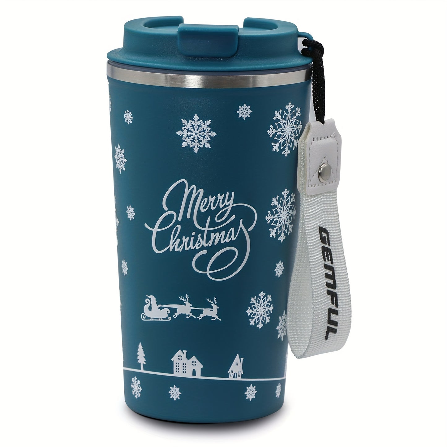 Glekglek 510ml Insulated Travel Mug with Paw Print &amp; Heart Design - Double Wall, Dent Prevention, Dishwasher Safe, Portable Coffee Mug for Valentine's Day, Thanksgiving, Christmas, Father's Day, Teacher's Day, Festive Drinks