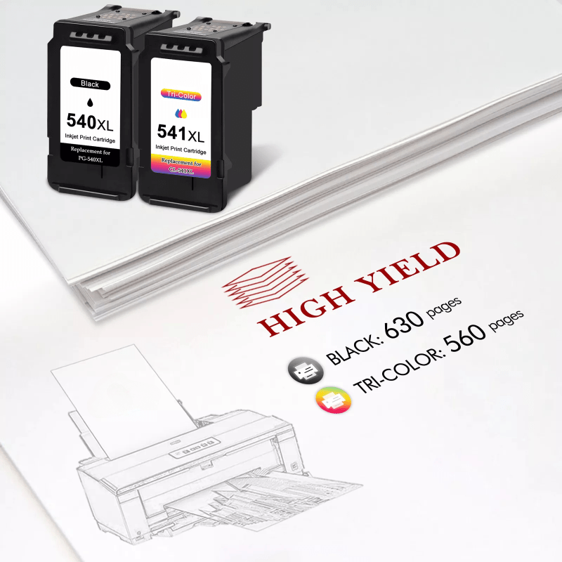PG 540 XL CL-541XL tinteiros (2 unidades) Substitutos para tinteiros de impressora Canon 540 541 PG540 CL541 para impressoras Canon TS5150 MG3600 MG3650 MG3650s MG4200 TS5151 MX475 MX530
