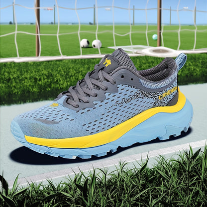 CANEMON Men's Lightweight Cushioned Running Shoes with MD Sole, Grey//Yellow Low-Top Sneakers - All-Season Comfort, Shock-Absorbing Tread Traction for Gym, Jogging, Gymnastics & Casual Wear - Breathable Sneakers, Running Shoe