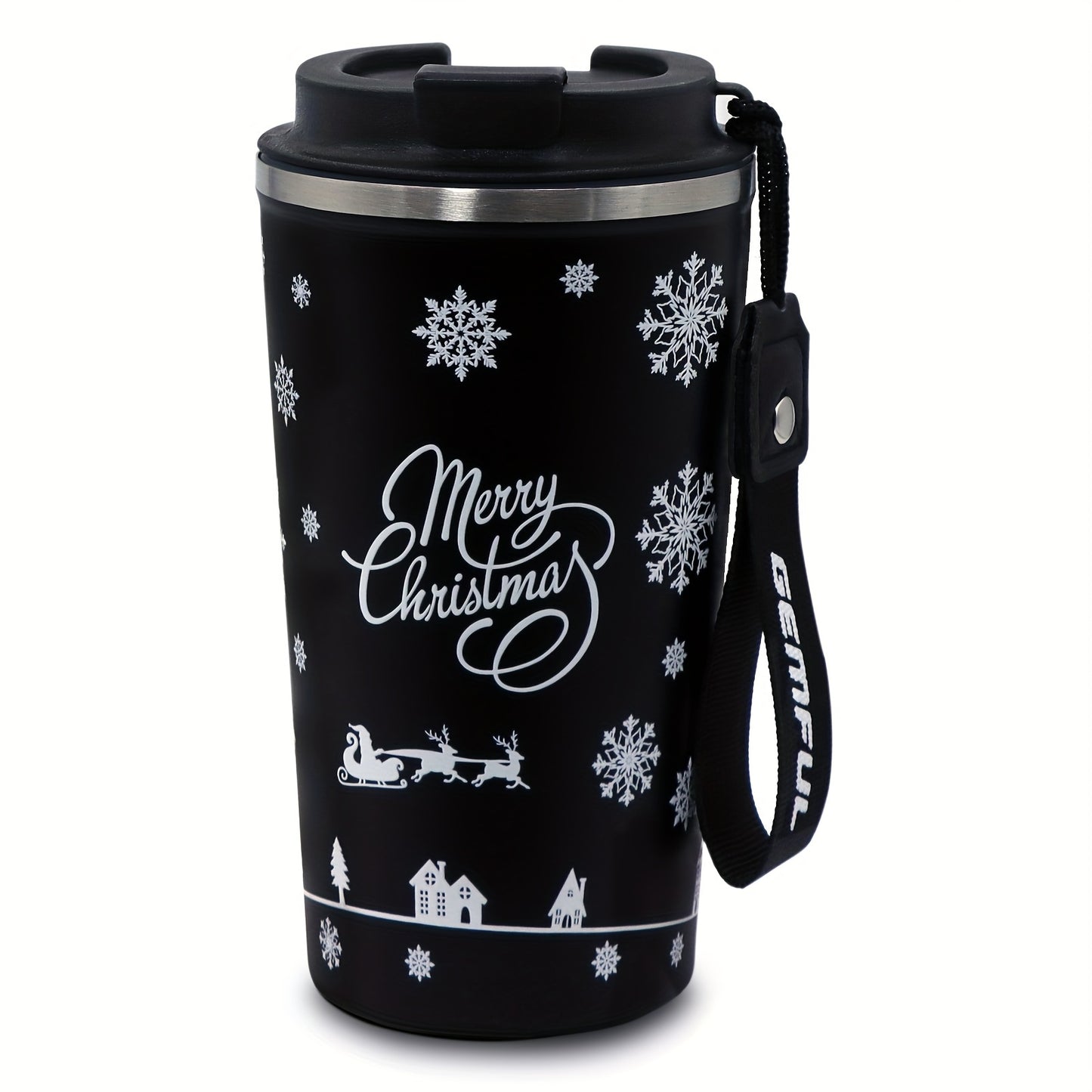 Glekglek 510ml Insulated Travel Mug with Paw Print &amp; Heart Design - Double Wall, Dent Prevention, Dishwasher Safe, Portable Coffee Mug for Valentine's Day, Thanksgiving, Christmas, Father's Day, Teacher's Day, Festive Drinks