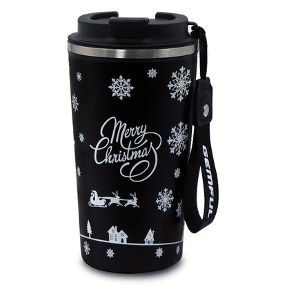 Glekglek 510ml Insulated Travel Mug with Paw Print &amp; Heart Design - Double Wall, Dent Prevention, Dishwasher Safe, Portable Coffee Mug for Valentine's Day, Thanksgiving, Christmas, Father's Day, Teacher's Day, Festive Drinks