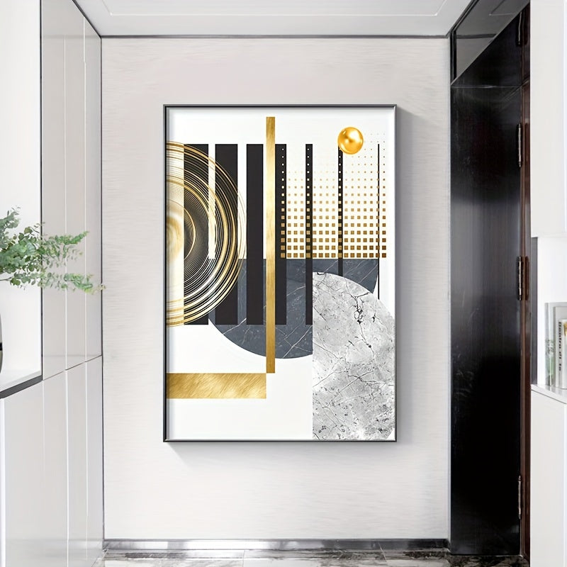 3pcs, Modern Golden Abstract Geometric Wall Poster, Animal Home Decor, Canvas Painting, For Living Room Porch Home Decoration 15.7*23.6in/40cm*60cm Frameless
