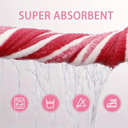 8pcs Set of Lint-Free, Super Absorbent And Super Soft Five-Star Hotel Standard Two-Color Striped Bath Towel Set, Including 2 Large Bath Towels, 2 Large Face Towels And 4 Hand Towels - Quick Drying | with Hanging Loop | Light